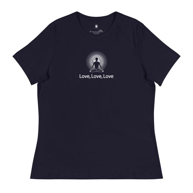 "Love, Love, Love" Positive Thought Brand Women's Relaxed T-Shirt