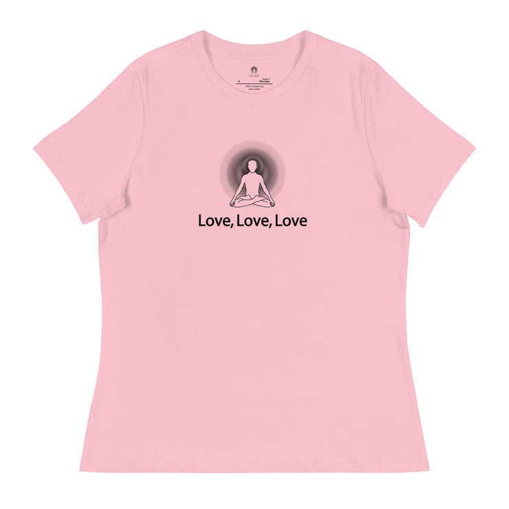 "Love, Love, Love" Positive Thought Brand Women's Relaxed T-Shirt