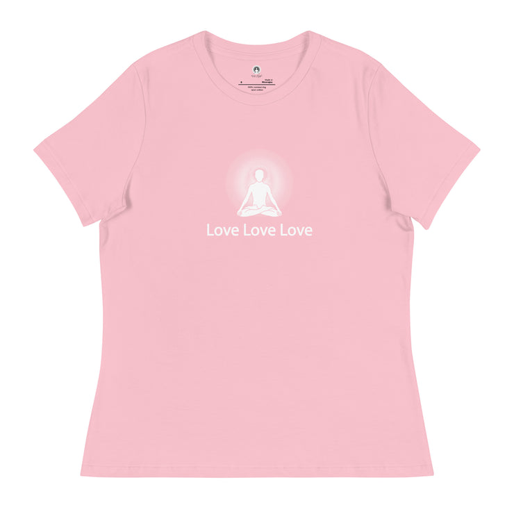 "Love, Love, Love" Positive Thought Brand Women's Relaxed T-Shirt