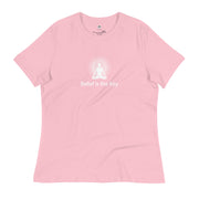 "Belief is the Key" Positive Thought Brand Women's Relaxed T-Shirt (White Graphic)