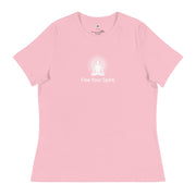 "Free Your Spirit" Positive Thought Brand Women's Relaxed T-Shirt (White Graphics)