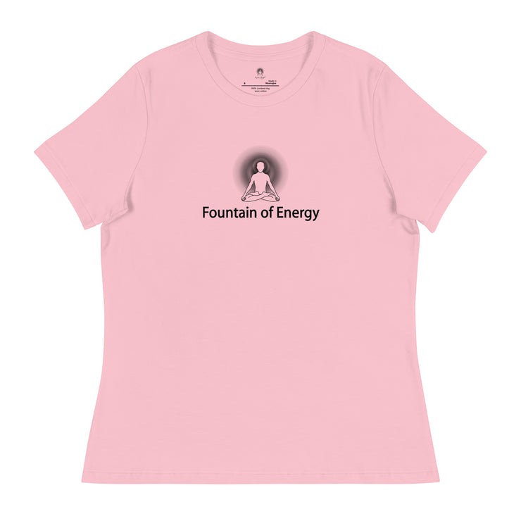 "Fountain of Energy" Positive Thought Brand Women's Relaxed T-Shirt (Black Graphic)