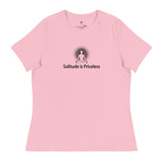 "Solitude is Priceless" Positive Thought Brand Women's Relaxed T-Shirt (Black Graphic)