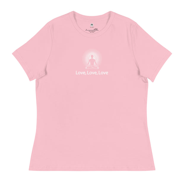 "Love, Love, Love" Positive Thought Brand Women's Relaxed T-Shirt