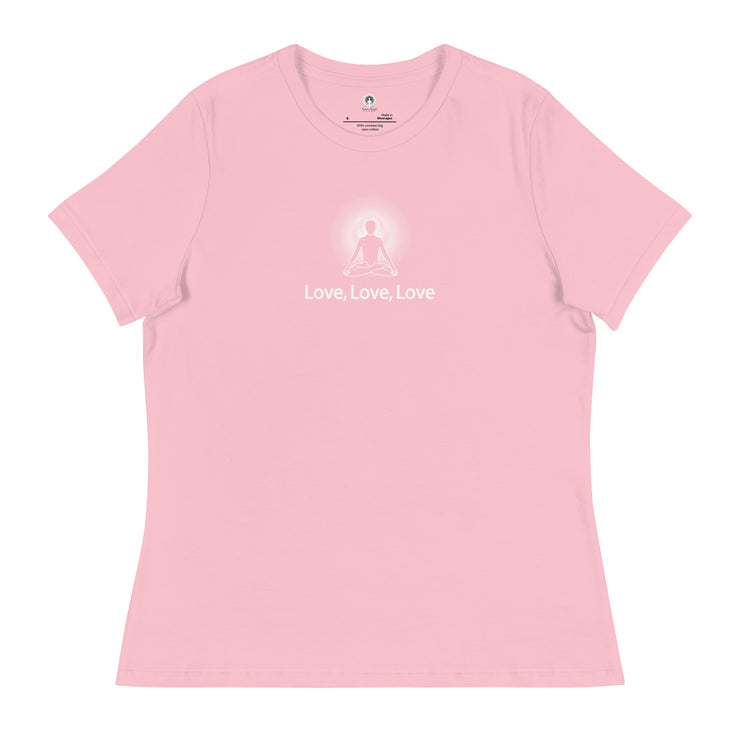 "Love, Love, Love" Positive Thought Brand Women's Relaxed T-Shirt