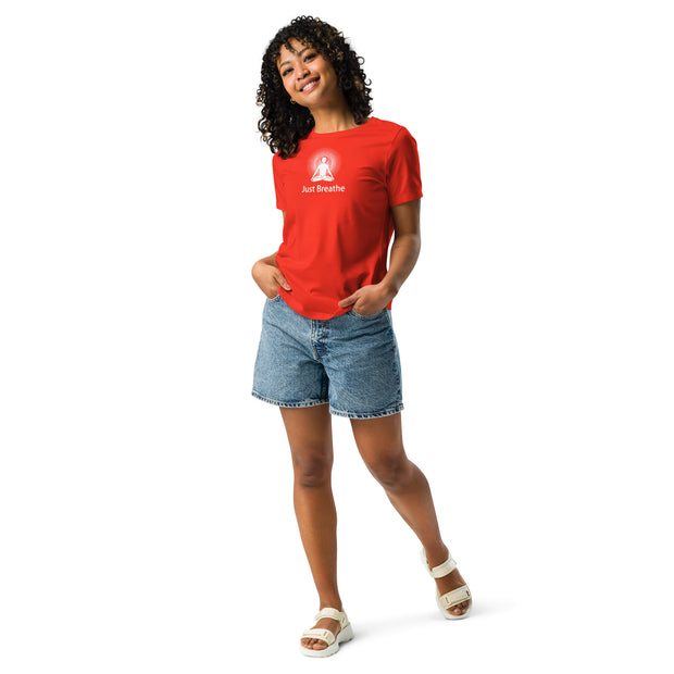 "Just Breathe" Positive Thought Brand Women's Relaxed T-Shirt