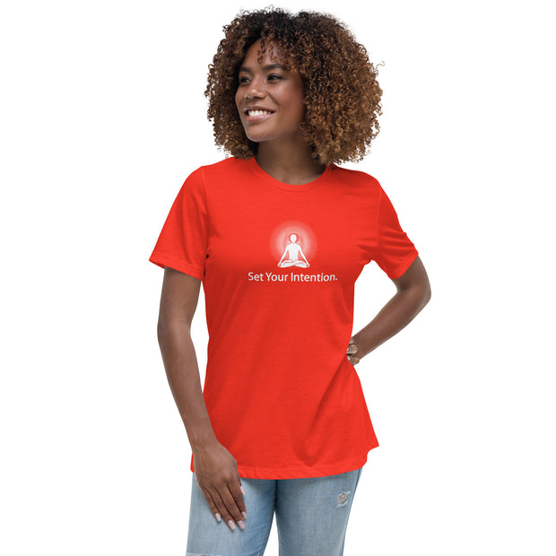 "Set your Intention" Positive Thought Brand Women's Relaxed T-Shirt