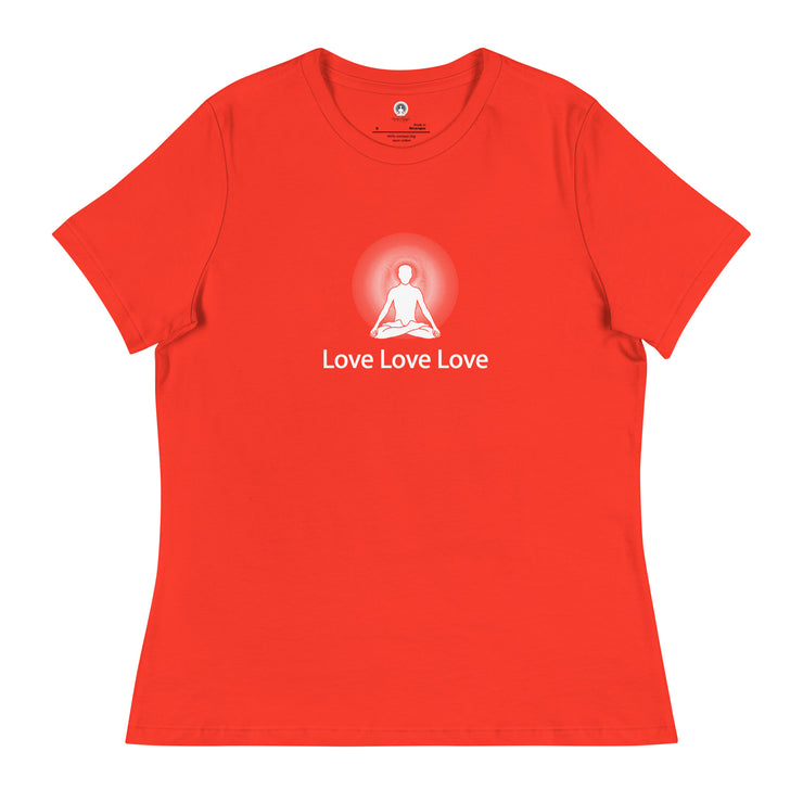 "Love, Love, Love" Positive Thought Brand Women's Relaxed T-Shirt