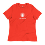 "Feel the Love" Positive Thought Brand Women's Relaxed T-Shirt (White Graphic)
