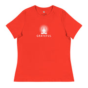 "GRATEFUL" Positive Thought Brand Women's Relaxed T-Shirt (White Graphic)