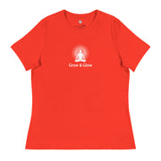 "Grow & Glow" Positive Thought Brand Women's Relaxed T-Shirt (White Graphic)