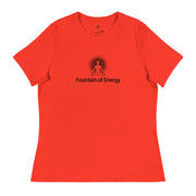 "Fountain of Energy" Positive Thought Brand Women's Relaxed T-Shirt (Black Graphic)