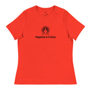 "Happiness is a Choice" Positive Thought Brand Women's Relaxed T-Shirt (Black Graphic)