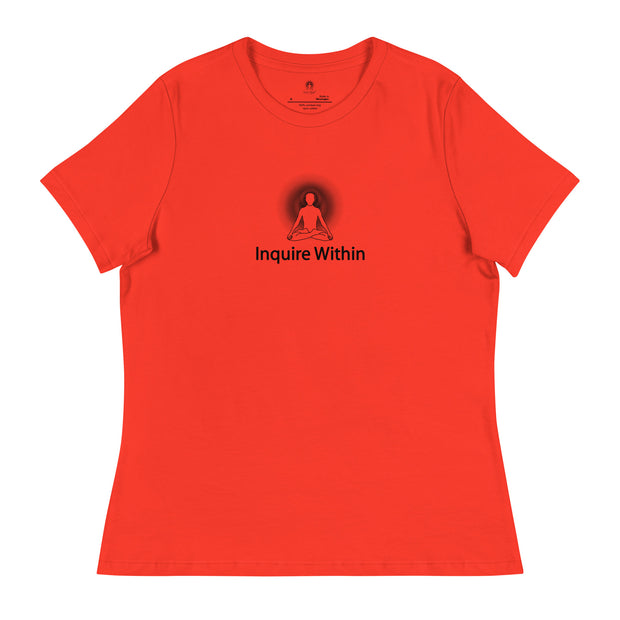"Inquire Within" Positive Thought Brand Women's Relaxed T-Shirt (Black Graphic)