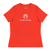 "Fountain of Energy" Positive Thought Brand Women's Relaxed T-Shirt (White Graphc)