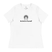 "Be kind to Yourself" Positive Thought Brand Women's Relaxed T-Shirt (Black Graphic)