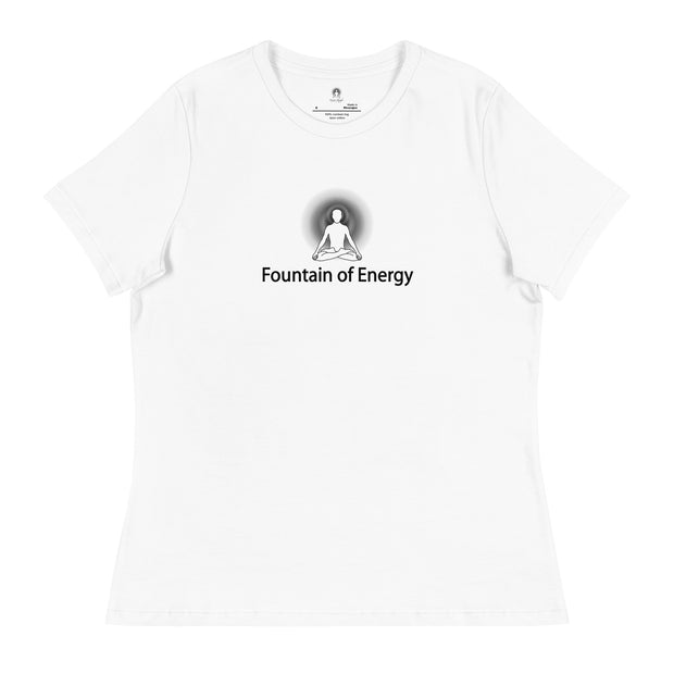 "Fountain of Energy" Positive Thought Brand Women's Relaxed T-Shirt (Black Graphic)