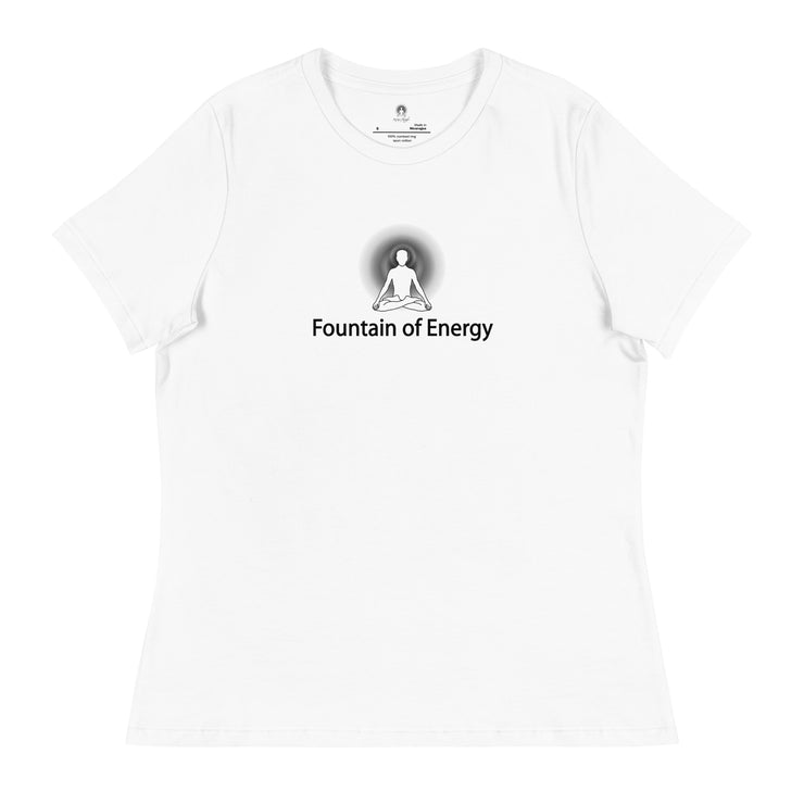 "Fountain of Energy" Positive Thought Brand Women's Relaxed T-Shirt (Black Graphic)