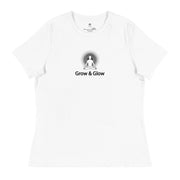 "Grow & Glow" Positive Thought Brand Women's Relaxed T-Shirt (Black Graphic)