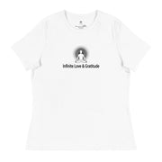 "Infinite Love & Gratitude" Positive Thought Brand Women's Relaxed T-Shirt (Black Graphic)
